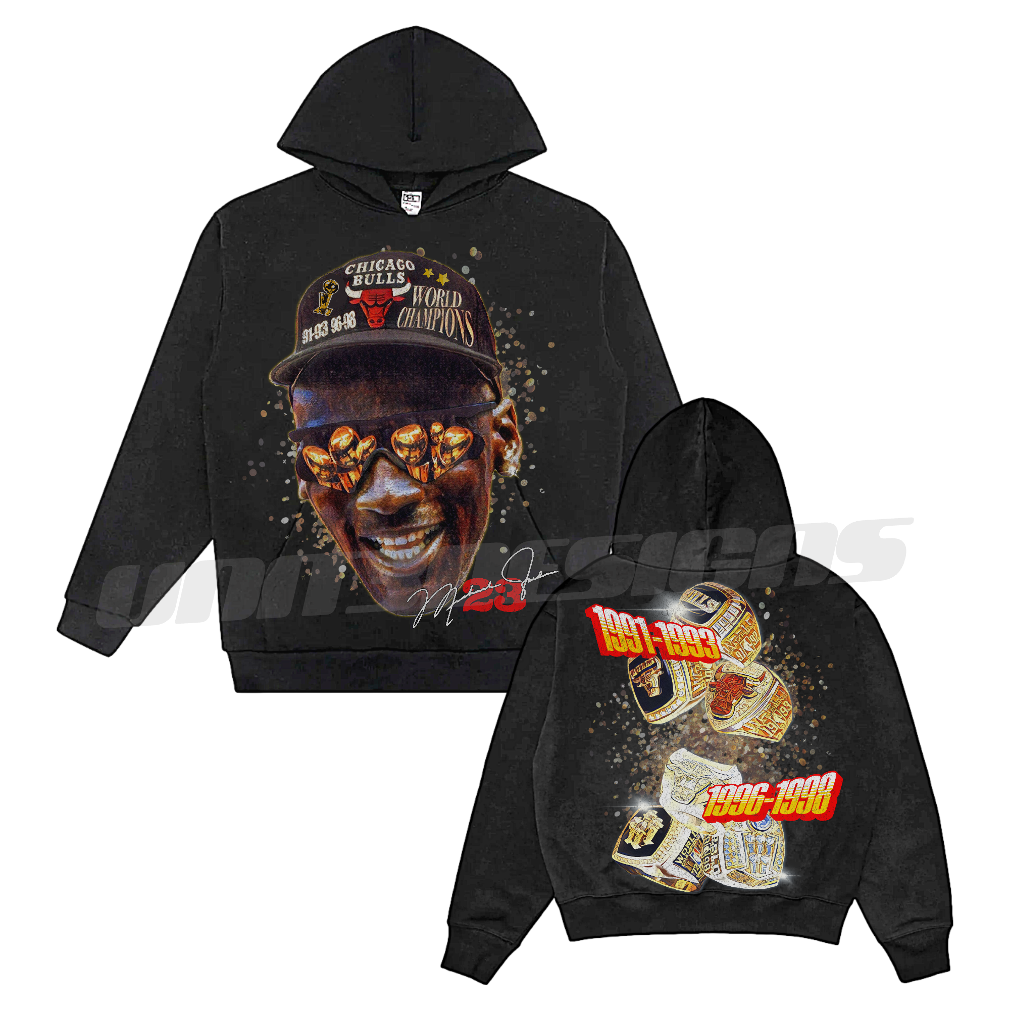 Michael Jordan 3 Peat x 2 Hoodie